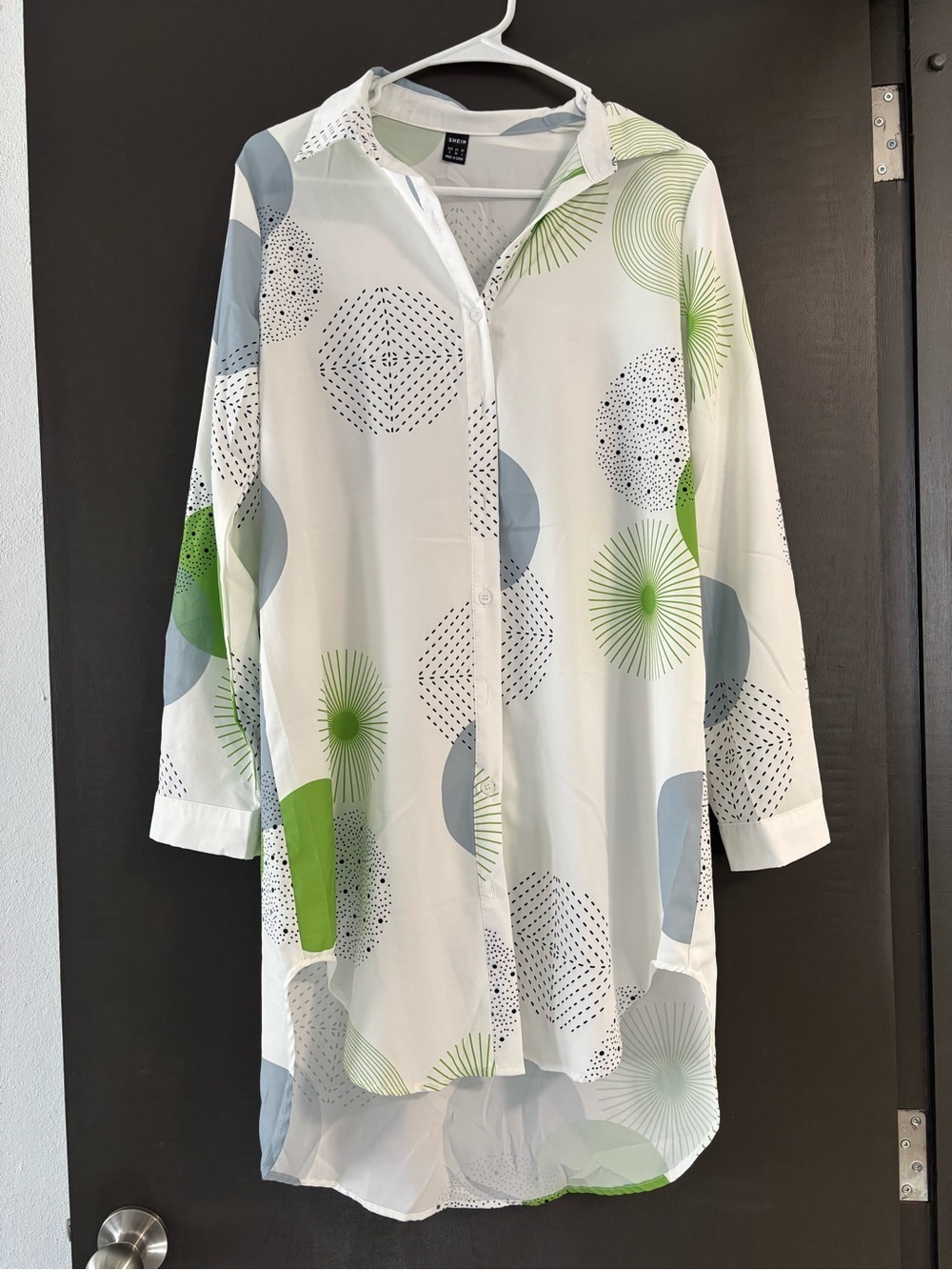 SHEIN Abstract Geometric High-Low Tunic Shirt Dress Size S - Picture 2 of 3